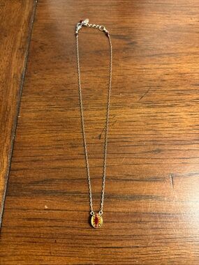 Firefly Multicolor Crystal Red colored Oval Pendant Necklace